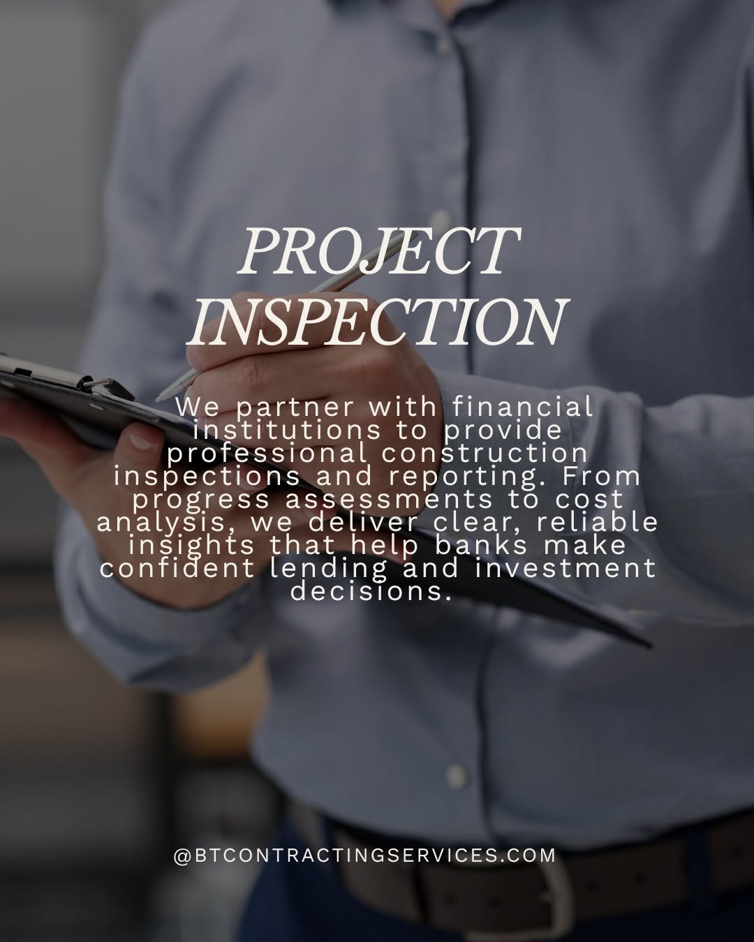 Project Inspection: professional construction inspections and reporting for banks and lending partners.