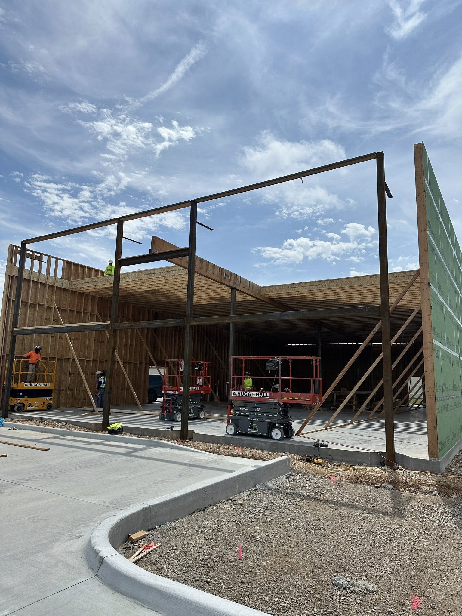Crew framing the structure