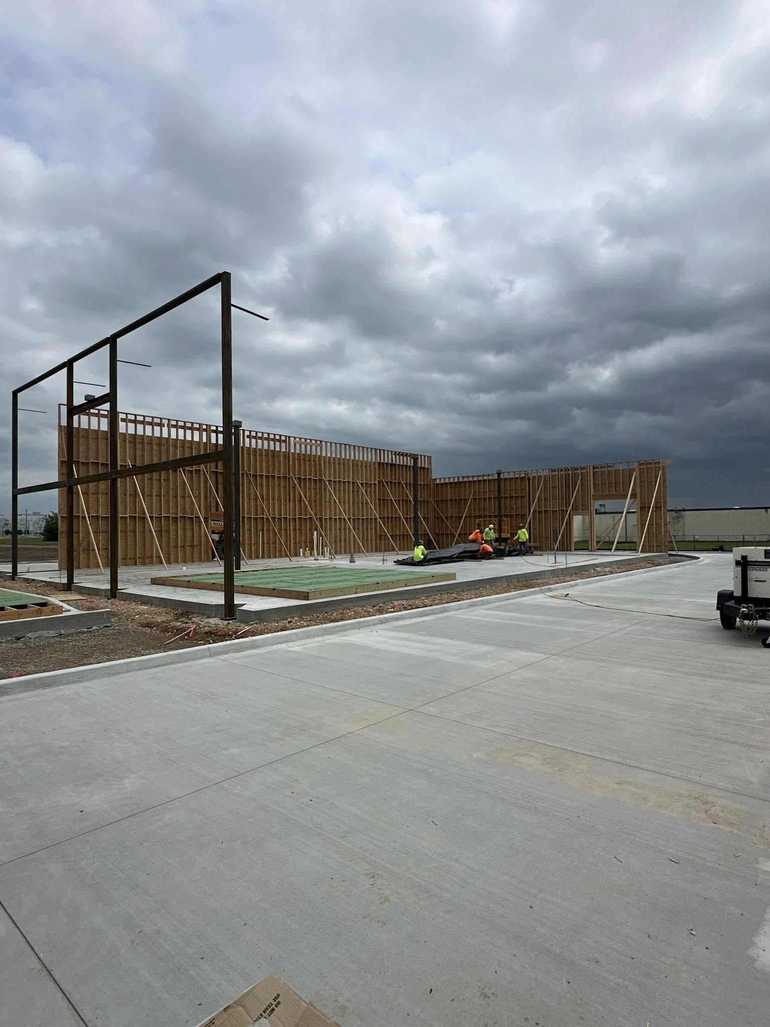 Steel framing going up