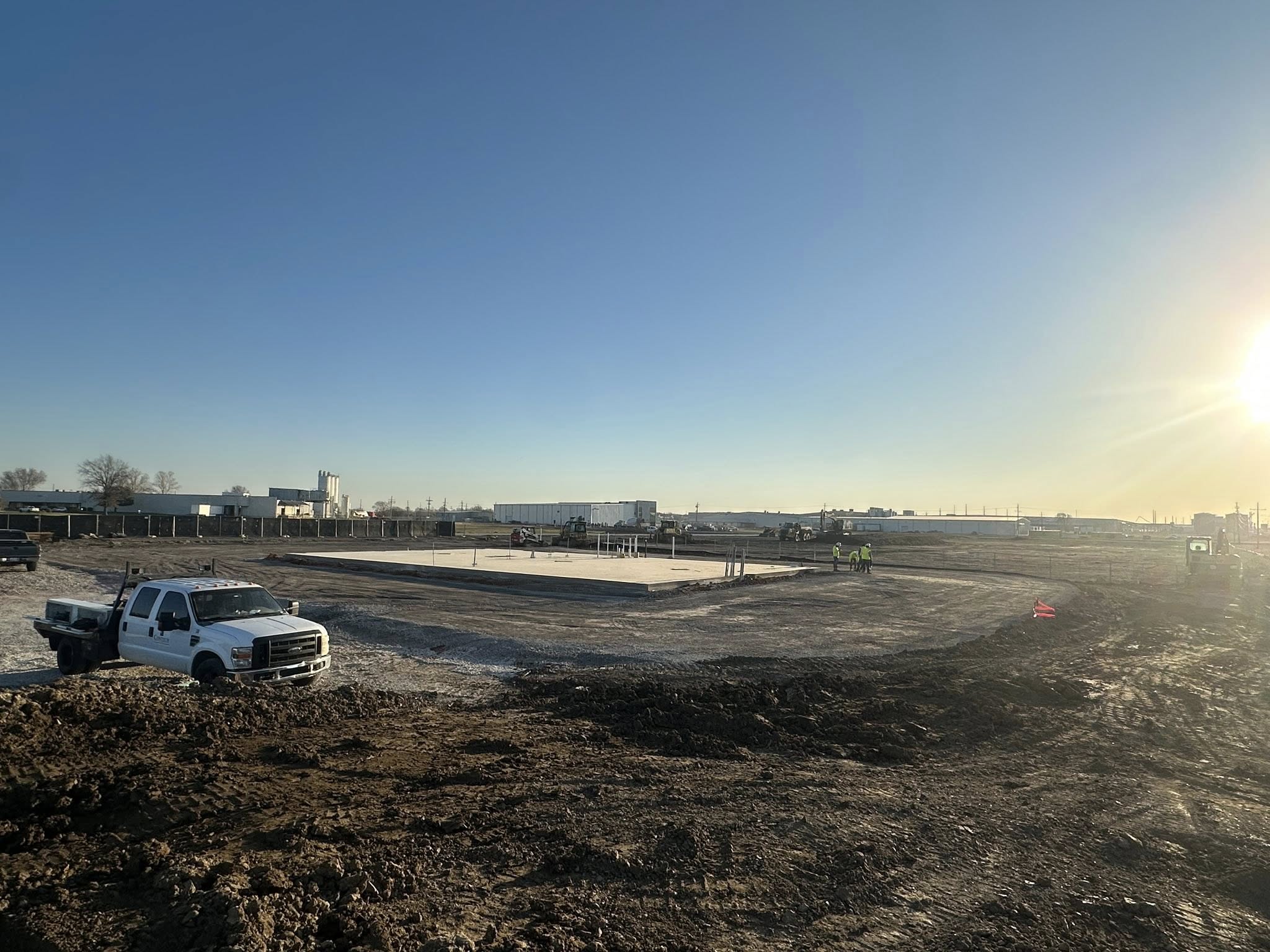 Job site at golden hour